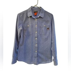 Duluth Trading Co 40 Grit Blue Button Down Shirt